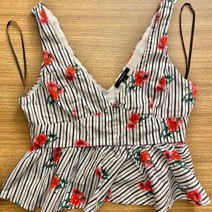 Forever 21 Floral Peplum Top